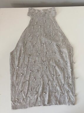 Vintage Y2K Luxe Silk & Cashmere Beaded Halter Top
